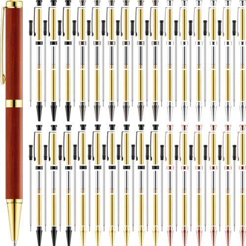 Colarr 30 Pcs Slimline Pen Kit Wood Turning Twist Pen Kit with Refill Lathe Turning Supplies for DIY Making Office Supplies Friend Gifts(Multicolor)