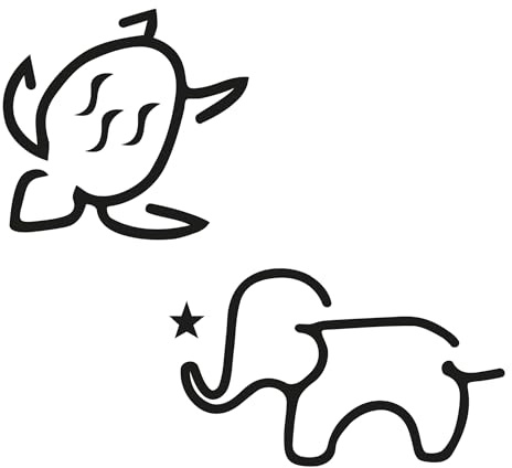 Inkster Tattoo - Kleine Schildkröte & Kleiner Elefant Tattoo Doppelpack | Temporäres Tattoo mit EU-Kosmetikzertifizierung - das Original | wasserfest + vegan | revolutionäres 2-Wochen-Tattoo
