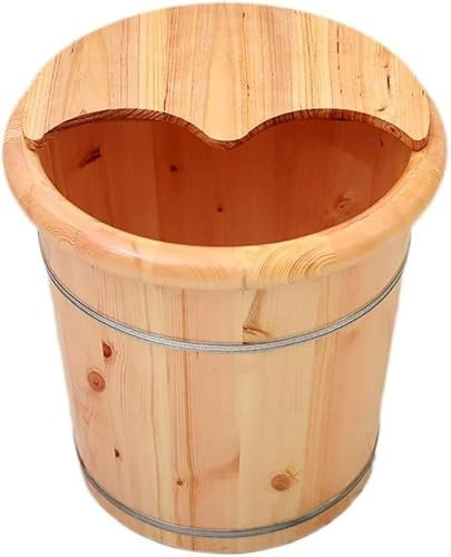 Wooden Foot Bath BucketWooden Bucket For Pedicure, Foot Bath Hot Tub With Wheel Lid, Foot Tub For Soaking Feet, Foot Bath Bucket With Drain Super Easy To Use Needed lofty ambition Warm as ever