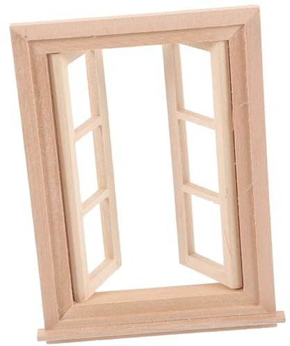 CIYODO Mini TüRen Und Fenster Aus Holz FüR Puppenhaus 1:12 MaßStab 6-Teiliges Fensterrahmen DIY Zum Bemalen Und Dekorieren FüR Kreative PuppenmöBel Und Wohnlandschaften