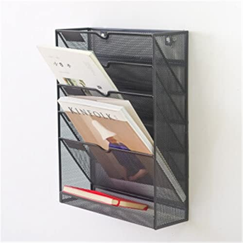 GaRcan Zeitungsständer zur Wandmontage, Wand-Aktenständer aus Metall, Zeitungsständer (Noir Taille Unique)