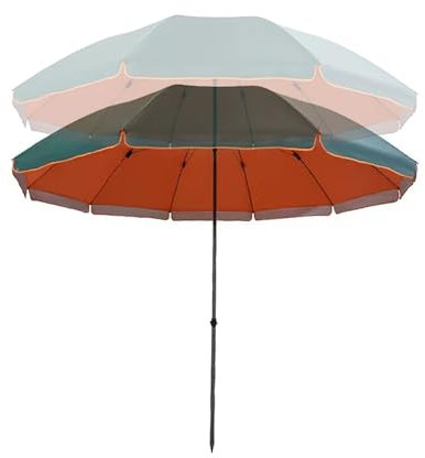 Outdoor-Marktschirm, winddichter Strandschirm, Gartenschirm mit verstellbarer Höhe, UPF50+ UV-Schutz und wasserdichter Schattenschirm(Size:240cm/8ft)