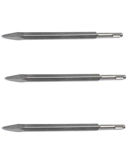 Fliesenmeißel 3 Pcs Flache Meißel Punkt Meißel Bit Auswirkungen Hammer Bohrer Beton Wand Bit Hand Werkzeug for Hammer Meißel(1 1 1)