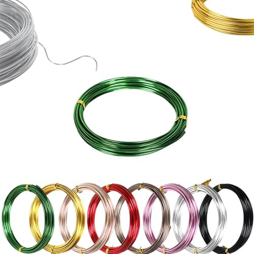 45m Green Aluminum Craft Wire 1mm 18 Gauge,Thin Crafting Bendable Sculpting Copper Wires,Weaving Wrapping Florist Metal Wire for Jewellery Making,Modelling,Bead Floral Making Skeleton Wires