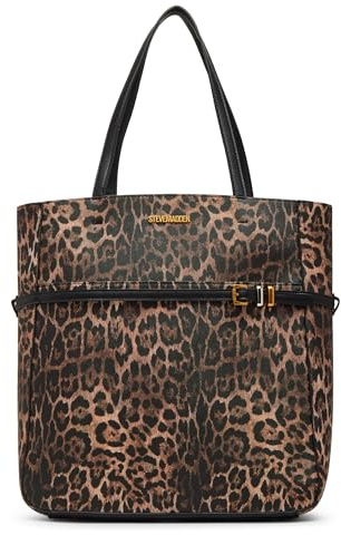 Steve Madden Damen Tote with Pouch KENDRAA Tragetasche mit Tasche, Leopard