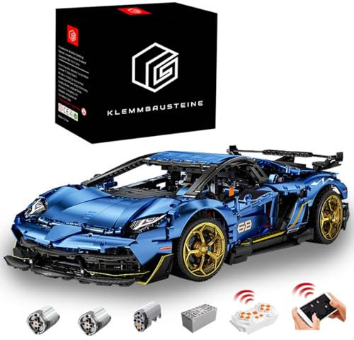DOYAY Technik Auto für AVENTAD0R SVJ 63, 1:8 Groß Auto mit 3 Motoren Set, Technik Auto ModeII Bausatz, 3800 TeiIe MOC Supercar Auto ModeII, Kompatibel mit Iego Technik Iamborghini SVJ