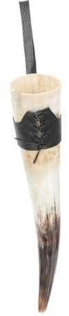 Ciieeo Taza De Cuerno Para Beber 32-48 Cm Cuerno Auténtico y Natural Artesanal Para Amantes Cerveza Vino Uso Decorativo y Funcional