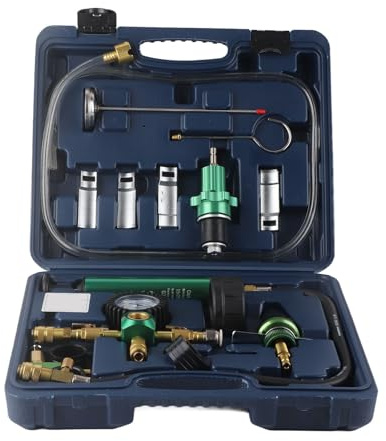 Comprobador de presión de refrigerante del radiador y kit de vacío, kit de vacío del sistema de refrigerante, comprobador de fugas de presión del radiador, llenado de anticongelante para la mayoría