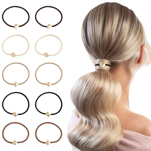 Élastique Cheveux - 10 Chouchou Cheveux Résistants - Lot de 10 Élastiques à Cheveux Doux - Idéal pour Coiffures Élégantes - Accessoire Capillaire Indispensable