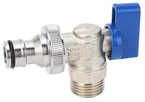 Angle Valve G1/2 Male Inlet G3/4 Male Outlet 1/4 Turn Brass Water Shut Off Valve with G3/8 Quick Adapter for Hose