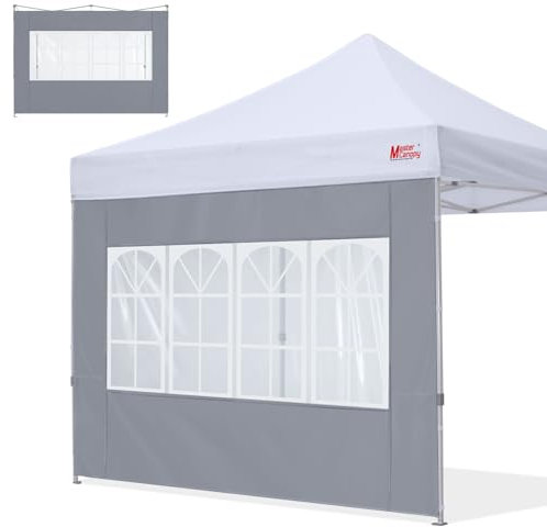 MASTERCANOPY Paneles de pared lateral para ventana de iglesia para carpa instantánea de 3 x 3 m, 1 paquete solo para pared lateral, color gris