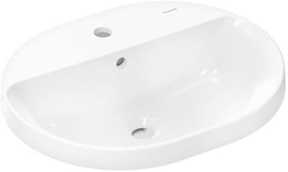 hansgrohe Xuniva U lavabo encastrado, con rebosadero, 1 agujero para grifo, 550x450mm, blanco, 60161450