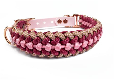 Hundehalsband Tierluxe Foxy Handgemacht Paracord Biothane (Leben, XL Halsumfang 40-46 cm)