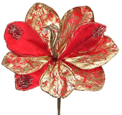 Arborus 3 STK Amaryllis Künstlich 54 cm Künstliche Weihnachtsblumen Rot Kunstblumen Weihnachten für Weihnachtsbaum Christbaum Deko Vase Tisch Deko Weihnachtsdeko Adventsdeko Wohnzimmer Schlafzimmer