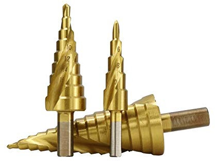Taladro de metal， Broca for carpintería HSS, broca central con ranura en espiral, broca con revestimiento de titanio, broca de núcleo, vástago redondo, cuchilla de agujero, cono escalonado(1pc 4 20mm)