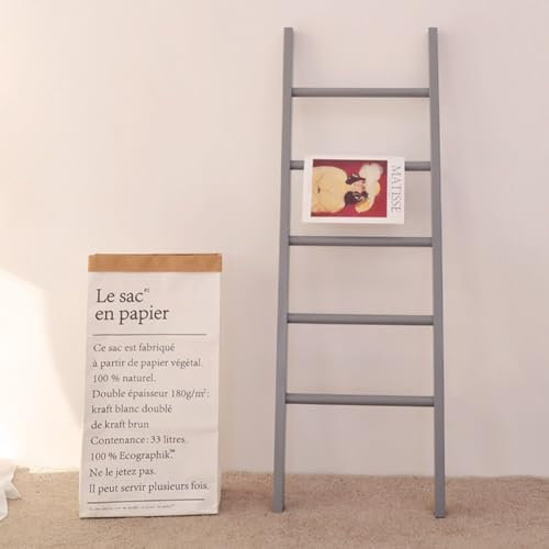 Freistehende Handtuchleiter – Deckenregal aus Holz für Handtücher, Kleidung und Decken – mehrstöckige 4/5/6-stöckige Aufbewahrung für Badezimmer, Wohnzimmer und Schlafzimmer