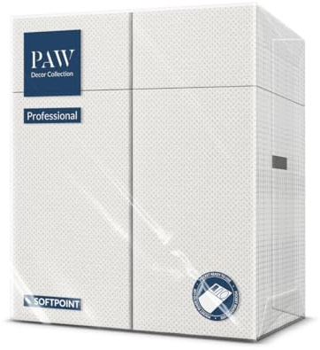 PAW Besteckservietten 1/8-Falz, 50 Stück Soft Point - Weiß | Fertige Bestecktasche, Tisch in Sekunden eindecken, weich und lebensmittelecht, ideal für die Gastronomie
