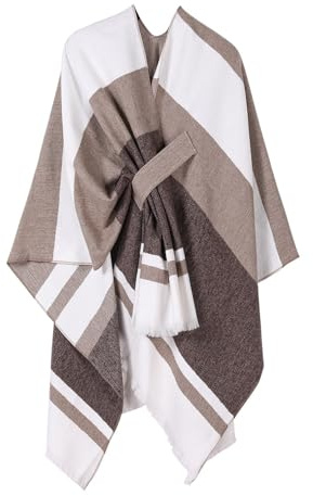 Generico Scialle Donna Invernale Caldo, Mantella Donna Elegante Cerimonia Mantelle Caldi Invernali Scialle Double-Sided Coperta Addensata Sciarpa Morbida Avvolge in Cashmere Pashmina Otoño Invierno