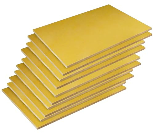 Epoxiisoleringsskiva - 0,8 mm tjocka elektriska isoleringsark for industriella tillämpningar, kvalitet 3240, gul(10cmx10cm 10pcs)