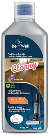 CLEANY Detergente Concentrato per Robot Lavapavimenti e Aspirazione con Igienizzante Multisurface 1000ml pulizia senza aloni e sostenibile Adatto a tutti i Robot (Lavanda)