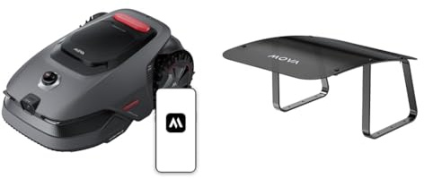 MOVA LiDAX Ultra 800 und Garagen Bundle Mähroboter ohne Begrenzungskabel, Empf. 800 m², ohne RTK & automatische Kartenerstellung per 3D-LiDAR mit 360° & AI Vision, 5 cm Kantenschnitt