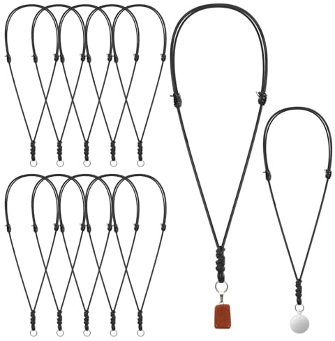 Xinjoduz 10 PCS Black Necklace Cord, Adjustable Polyester String for Pendants Jewelry Making Adjustable Double Knotted Handmade Craft