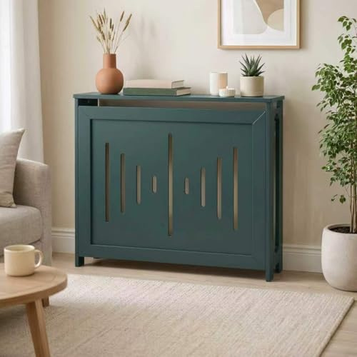 Furnihaus Joseph Radiator Cover Small, Bottle Green, Contemporary, 78cm x 19cm x 81.5cm, MDF