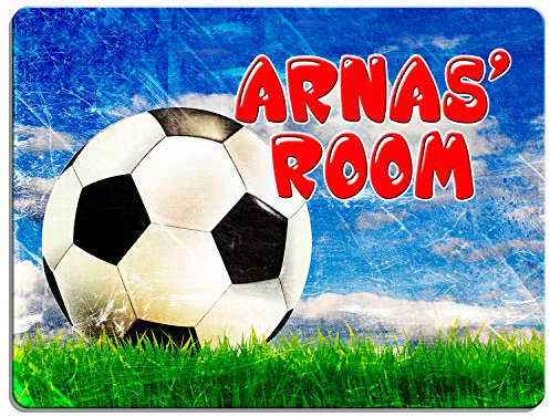 KRAFTYGIFTS FOOTBALL Boys Bedroom Door Sign Personalised Children's Child Room Kids Plaque Name KD29
