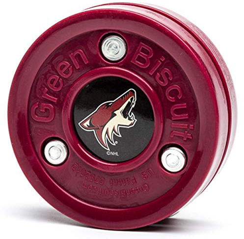 Green Biscuit NHL Teams Original Passing/Handling Training Puck (Arizona Coyotes) - Off-Ice/Street Hockey Puck