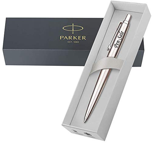Personalised Engraved Parker Jotter Stainless Steel Ballpoint Pen Black Ink - Enter Your Custom Text