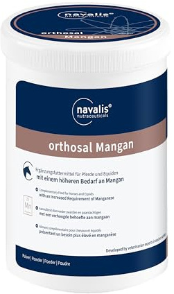 Navalis Orthosal Mangan | 1 kg | Ergänzungsfuttermittel für Pferde | Während der Trächtigkeit & bei Stoffwechselstörungen empfohlen | Zur Unterstützung bei Manganmangel