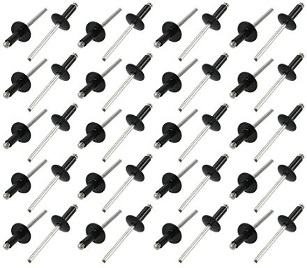 sourcing map 40Stk.Aluminum Offenes Ende Flansch Blind Nieten 4,8mm x 14mm