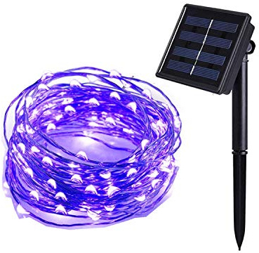 Tuokay Solar Fairy Lights, 22m 200 LED Copper Wire String Lights (Purple) | 8 Twinkling Modes, Waterproof, Decorative Outdoor Garden Lights
