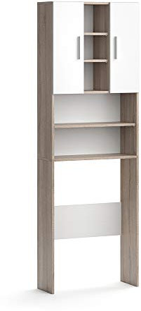 Vicco Waschmaschinenschrank Sonoma Luis 64x190x26 cm - Badezimmerschrank für die Waschmaschine, Zusätzlicher Stauraum oberhalb des Geräts für Waschmittel & Zubehör