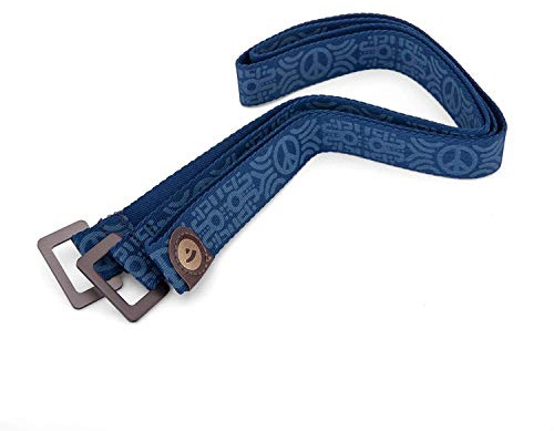 Bodhi Yogamatten-Tragegurt | Schultergurt für alle Yogamatten | Länge 165 cm | Einstellbare Schlaufe | Leicht, Robust & Schmutzabweisend | Maschinenwaschbar (PEACE, blau)