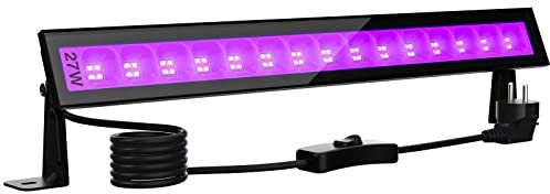 Onforu Lot de 2 UV Lumière Bar 27W, Projecteur LED Lumière Noire, Niveau UV-A Lampe LED Ultra-violet, IP66 Étanche Extérieur UV Wall Washer Éclairage pour Halloween, Noël, Soirée, Disco, Fête