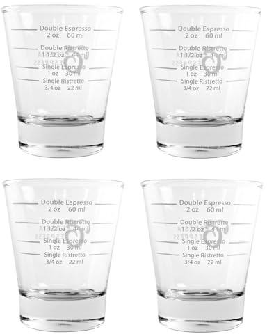 EDESIA ESPRESS - Vaso de chupito con forro de color blanco para cafeteras de espresso (85 ml)