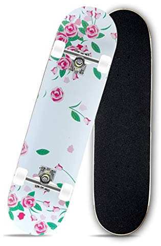 TXTC Vier Rädern Skateboard for Kinder, Die Komplett Longboard Anfänger Kinder Erwachsene Teenager Profi Skateboard, ABEC-7 Lager, for Junge Mädchen Teenager 6-12 Jahre Alt (Color : B)