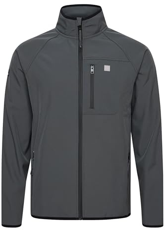 Solid SDSolane Softshell-jacka för män, funktionell jacka, övergångsjacka med ståkrage, dragkedjefickor, normal passform, Järngrind (193910), L