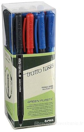 Tratto 1 Green Umweltfreundlicher Kugelschreiber, mehrfarbig, 24 Stück