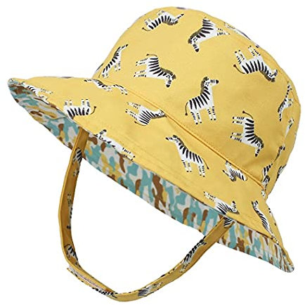 Jacyren Baby Sonnenhut Baumwolle Sonnenhut breiter Krempe Hut Unisex Kleinkinder Sommerhut UV Schutz Fischerhut Strandhut Jungen Mädchen Sommerhut Cap Sommer Sonnenhut (M, Zebra, Numeric_50)