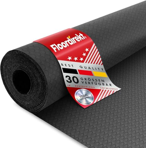 Tappetino in gomma per pavimento, ideale per uso industriale, resistente alle intemperie e antiscivolo, spessore: 3 mm (100 x 100 cm, nero)