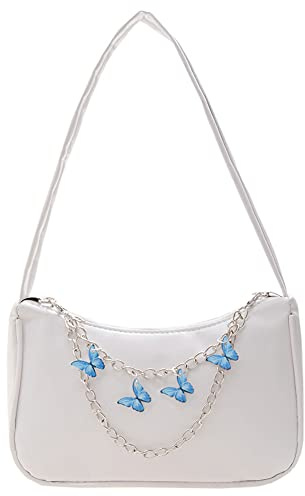 ARVALOLET Damenhandtaschen, Umhängetaschen, Handtaschen, Unterarmtaschen, Mode beiläufige Pu-Leder Damen Schmetterlingsketten-Umhängetaschen Unterarmtaschen, All-Match-Mode