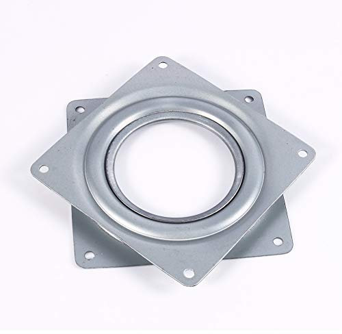 Drehscheibe Drehteller Sitzdrehbasis 360° Drehbarer Lazy Susan Lager Drehender Galvanisierter Stahl für Küchen-Zähler-Kabinette TV-Schreibtisch Turntable Bearing (Silber 4 Zoll dünn)