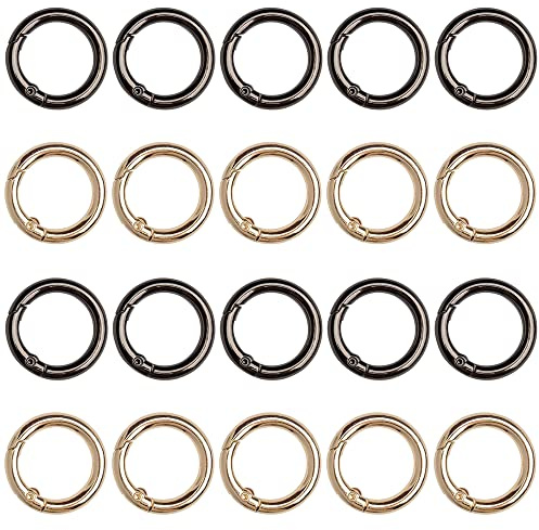 20 Stück Runder Feders,Feder O Ring,Runde Karabiner,Sprung Ringe,Runder Karabiner Sprengring,Verwendet Für Brieftaschen,Schlüsselanhänger,Heimwerkerhandwerk, Handtaschendekorationen