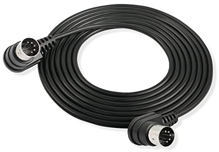 GINTOOYUN 3 m rechtwinkliges 5-poliges DIN-MIDI-Kabel, 90-Grad-Stecker für Musikmixer, MIDI-Tastatur uvm.