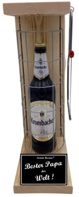 Geschenk Papa Geburtstag von Kindern Weihnachten Eiserne Reserve Gitterkäfig Biergeschenk Text s/w Bester Papa der Welt Bier (1 x 0.5 l)