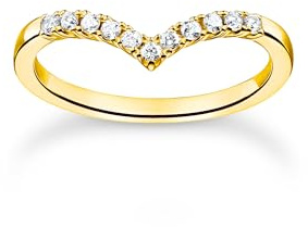 THOMAS SABO Damen Ring V-Form mit weißen Steinen