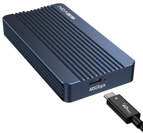 ACASIS Boîtier SSD M.2 NVMe 40Gbps USB4, Boîtier SSD Externe Thunderbolt 4/3 pour NVMe PCIe 2230 2242 2260 2280, Adaptateur Disque Dur Aluminium USB-C Compatible avec Mac MacBook Pro/Air Windows Linux
