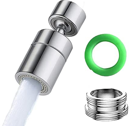 Esufeir 360 Giratorio Aireador Grifo Cocina FM22/M24 con Adaptador | Extension Diffusor Atomizador Fregadero,Boquilla Cabezal Filtro Grifo Lavabo,Alargador Alcachofa Dosificador Acople Ducha